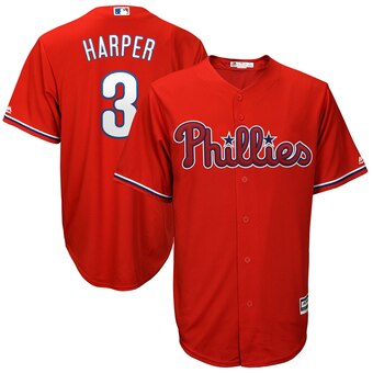Bryce Harper Philadelphia Phillies Majestic Official Cool Base Player Jersey  – Scarlet – ThanoSport