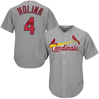 Yadier Molina St. Louis Cardinals Majestic Alternate Cool Base Player Jersey  – Horizon Gray – ThanoSport